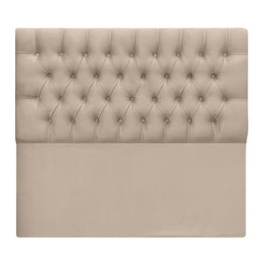 Espacio Hogar - Respaldo Capitone Premium 2 Plazas Felpa Beige