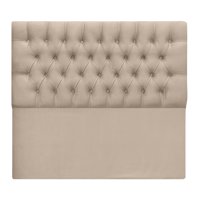 Espacio Hogar - Respaldo Capitone Premium Super King Felpa Beige