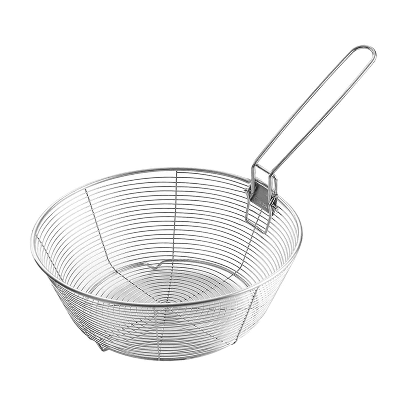 Magideal - Canasta De Freír De Acero Inoxidable, Cesta De Fritura De Chips Francés De Malla, Colador De Coladores De Malla Multifuncional Para Cocinar Pasta Para L