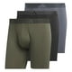 thumbnail image 1 of Calzoncillos bóxer adidas para hombre, paquete de 3, verde oliva/negro/gris ónix, microfibra, XL, 1 of 3