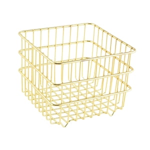 Magideal - Organizador De Cosméticos Cesta De Almacenamiento De Hierro Contenedor Metálico Versátil Para Cosméticos Frutas Snacks Y Accesorios Pequeños Adecuado Oro 13X13X107Cm