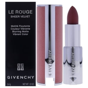 Givenchy - Lápiz Labial Mate De Terciopelo Transparente Le Rouge - 27 Rouge Infuse De Para Mujeres - Lápiz Labial De 0,12 Oz (Recargable)