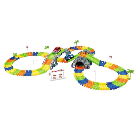 Asamblea de bricolaje luz de destello Track Racing Car Model Playset Kids Toy -192 piezas