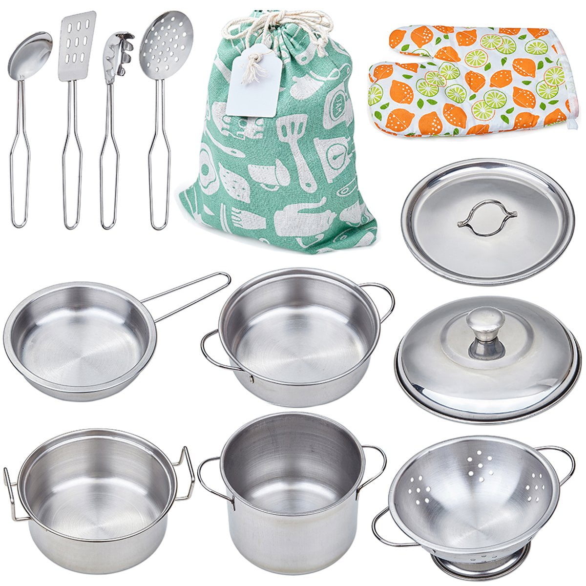 Ollas Y Sartenes Cookware Playset Yellora Play, Juguetes Para Niños
