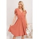 thumbnail image 2 of Vestido Midi Mujer Manga Corta Semi Formal Liso Colores 3398, 2 of 3