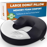 Cojín Donut Pillow 5 Stars United Para Hemorroides, Color Negro