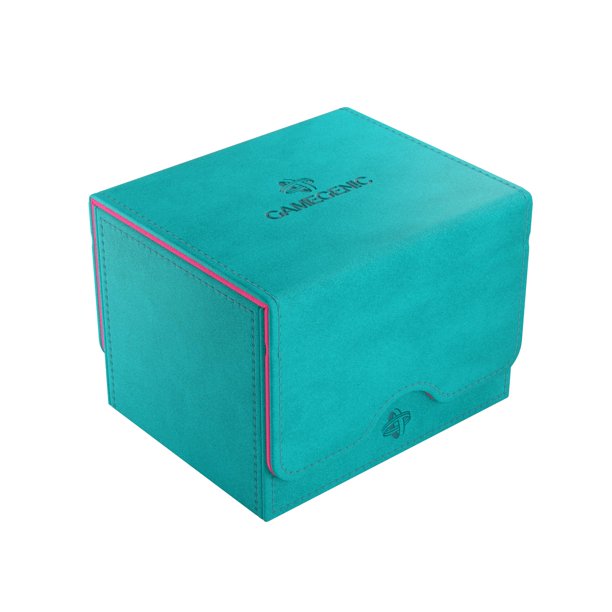 Caja de almacenamiento de tarjetas Gamegenic Sidekick 100+ XL, color verde azulado/rosa