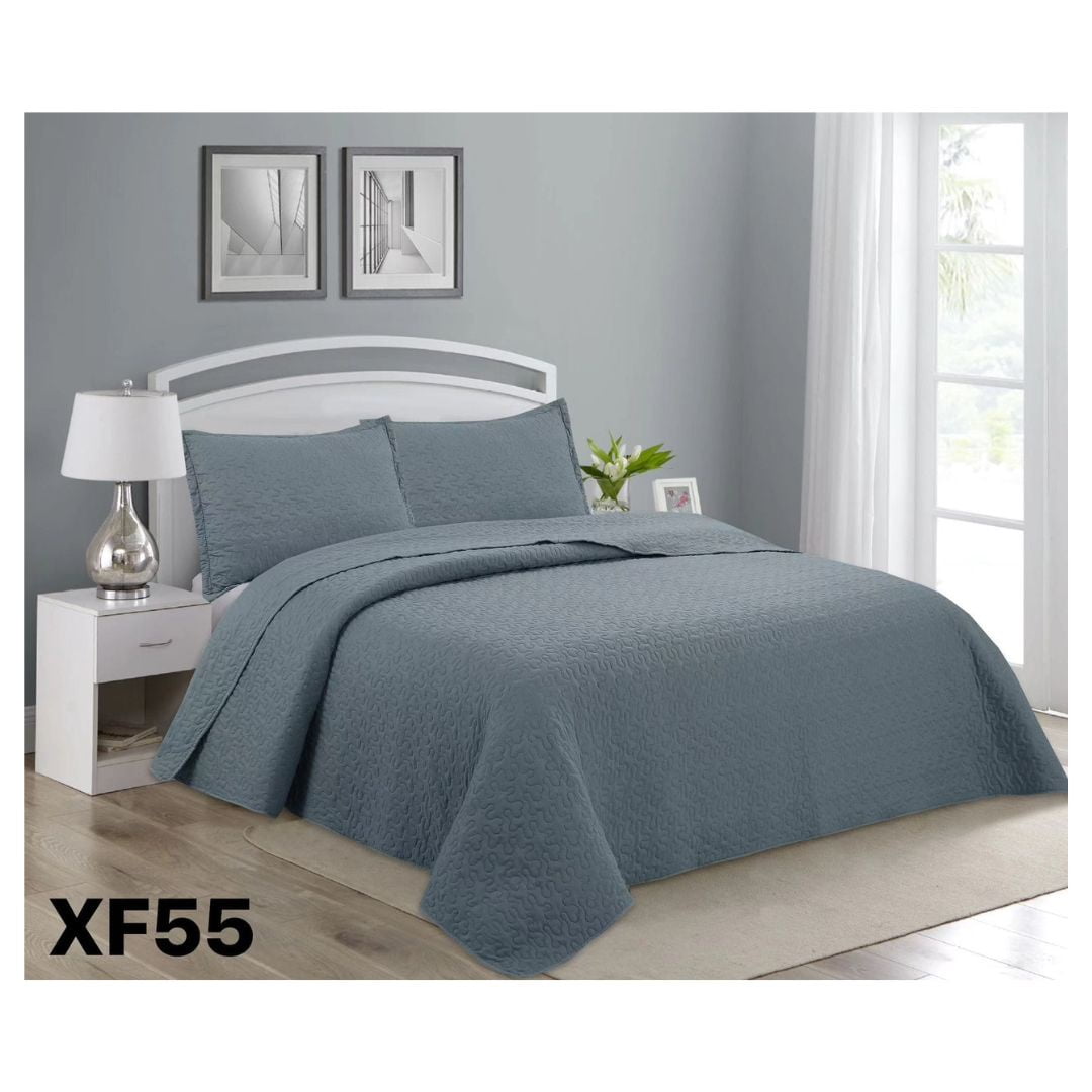 Genérico - Cubrecama Quilt Verano King - Gris Xf55