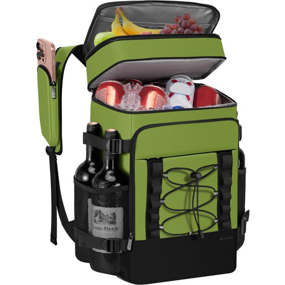 Mochila térmica MIYCOO 28 L a prueba de fugas, 40 latas, color verde