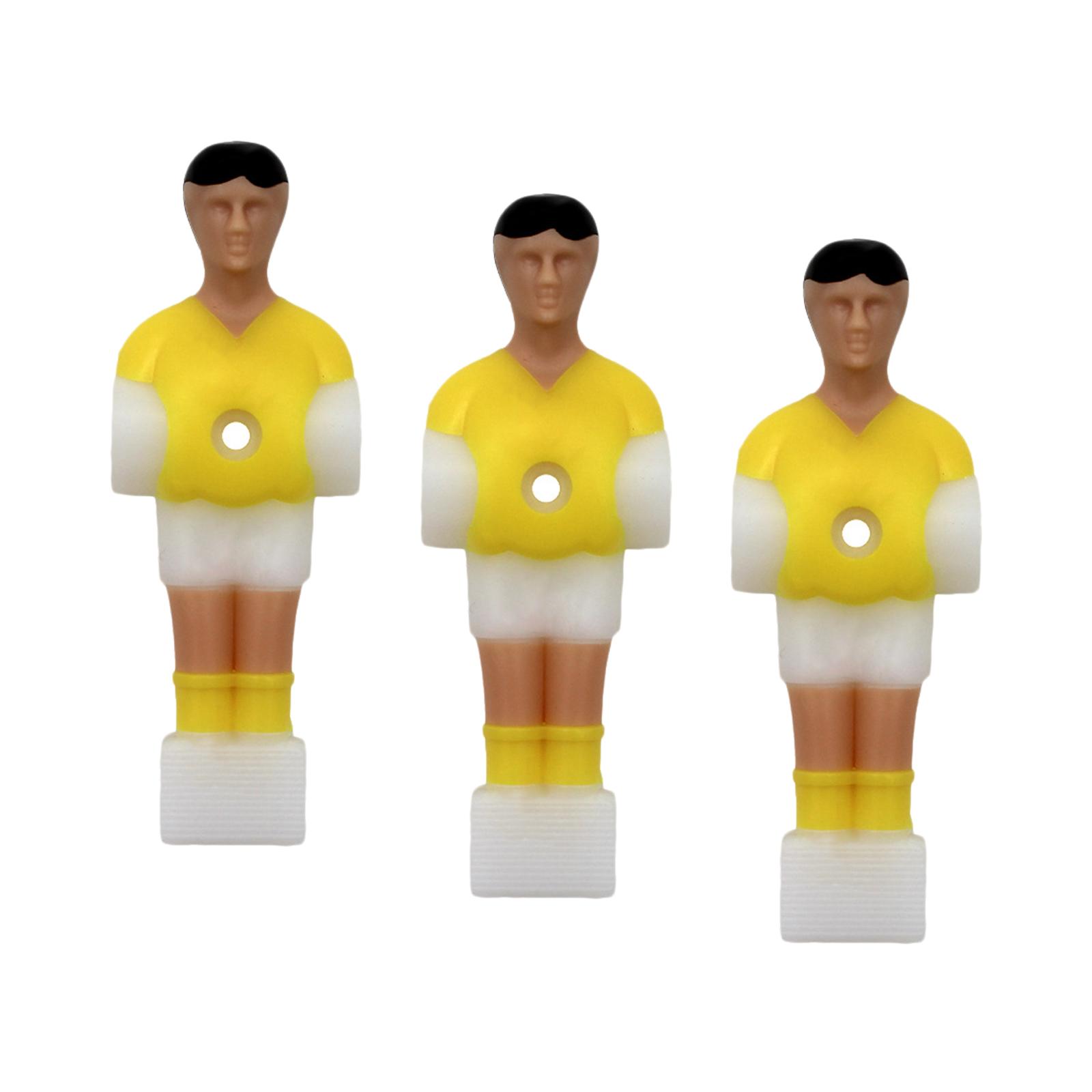 Magideal - 3 Piezas De Mesa De Fútbol Para Hombres, Figuras De Jugadores De Fútbol, Jugadores De Fútbol, Accesorios De Mesa De Futbolín, Futbolín Para Hombres Amarillo