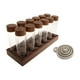 thumbnail image 1 of Tubos De Vidrio Para Almacenar Café Con Soporte De Nogal, Viales De Vidrio Para Cafetería, Venta Minorista, Barra, Base De 12 Orificios, 12 Botellas Largas, 1 of 3