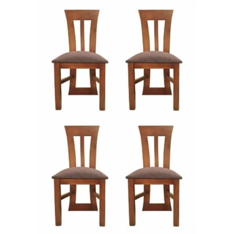 Koliat - Pack 4 Sillas Elegant Nogal Tapiz Café