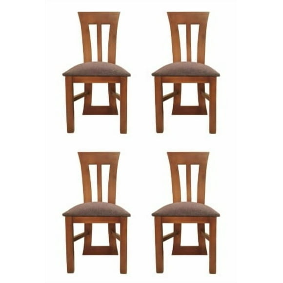Pack 4 Sillas Elegant Nogal Tapiz Café