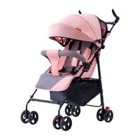 Coche Paseo Liviano Con Posa Vaso Howa Rosado Lubabycas