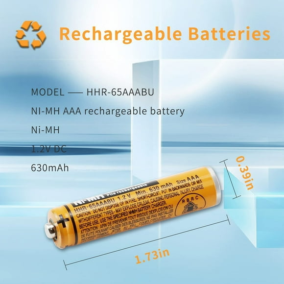 6pcs Ni mh Aaa Batería Recargable Para Panasonic Hhr 65aaabu 1 2v Batería De Reemplazo Para Teléfono Inalámbrico