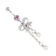 thumbnail image 3 of Joyeria Piercing Anillo De Ombligo Vientre Cristal Mariposa Lazo Perla Cuelga, 3 of 3