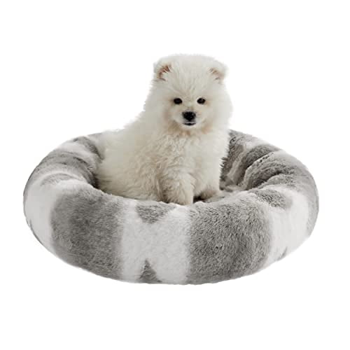 Cama para perro Best Friends de Sheri con estampado Lux de piel sintética gris