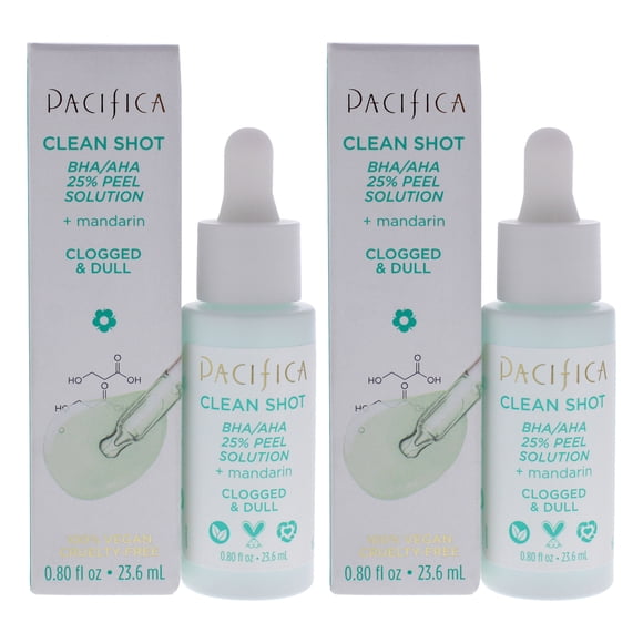 Peel Solution Pacifica Clean Shot BHA-AHA 25% 30 ml, paquete de 2