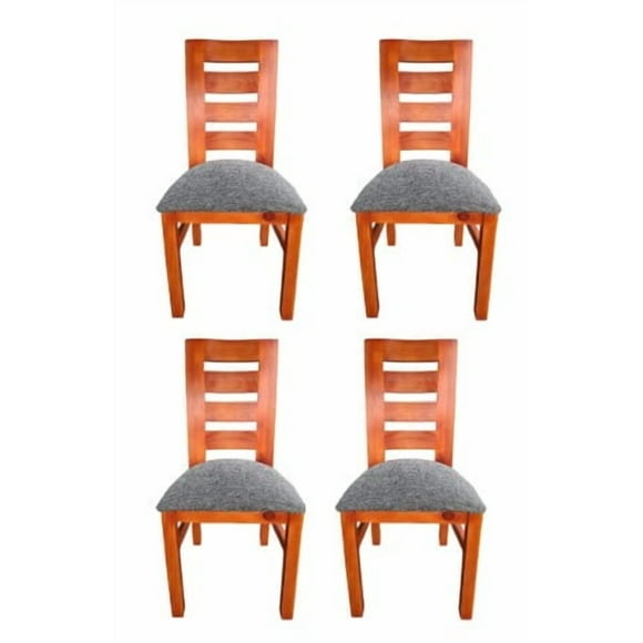 Pack 4 Sillas Birka Caramelo Tapiz Gris