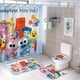 thumbnail image 1 of Babyfirst Equipo de colores-theme 4-Piece Shower Curtain Set with Rugs, Waterproof Bathroom Decor Set Includes Bath Mat, U-Shaped Rug, Toilet Lid Cover and Curtain with Hooks, 1 of 6