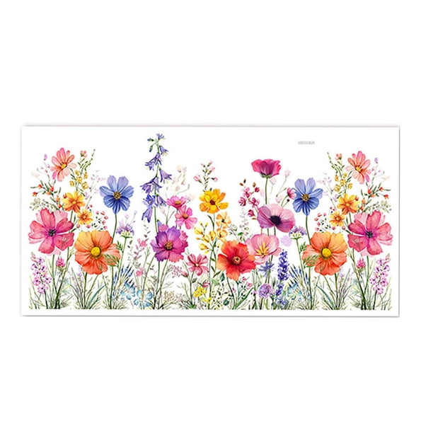 Adhesivo De Pared Con Diseño De Flores, Mural Artístico Para El Hogar, Dormitorio, Baño, Puerta, Papel Tapiz De PVC