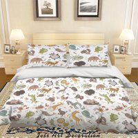 Milsleep - 3D Cartoon Animal Pattern Quilt Cover Set Ropa De Cama Set Funda Nórdica Fundas De Almohada