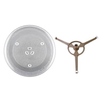 Magideal - Plato Giratorio De Vidrio Para Microondas Bandeja Para Hornos Microondas Con Soporte Placa De Cocción Profesional Para Microondas Pequeños Para Cocina