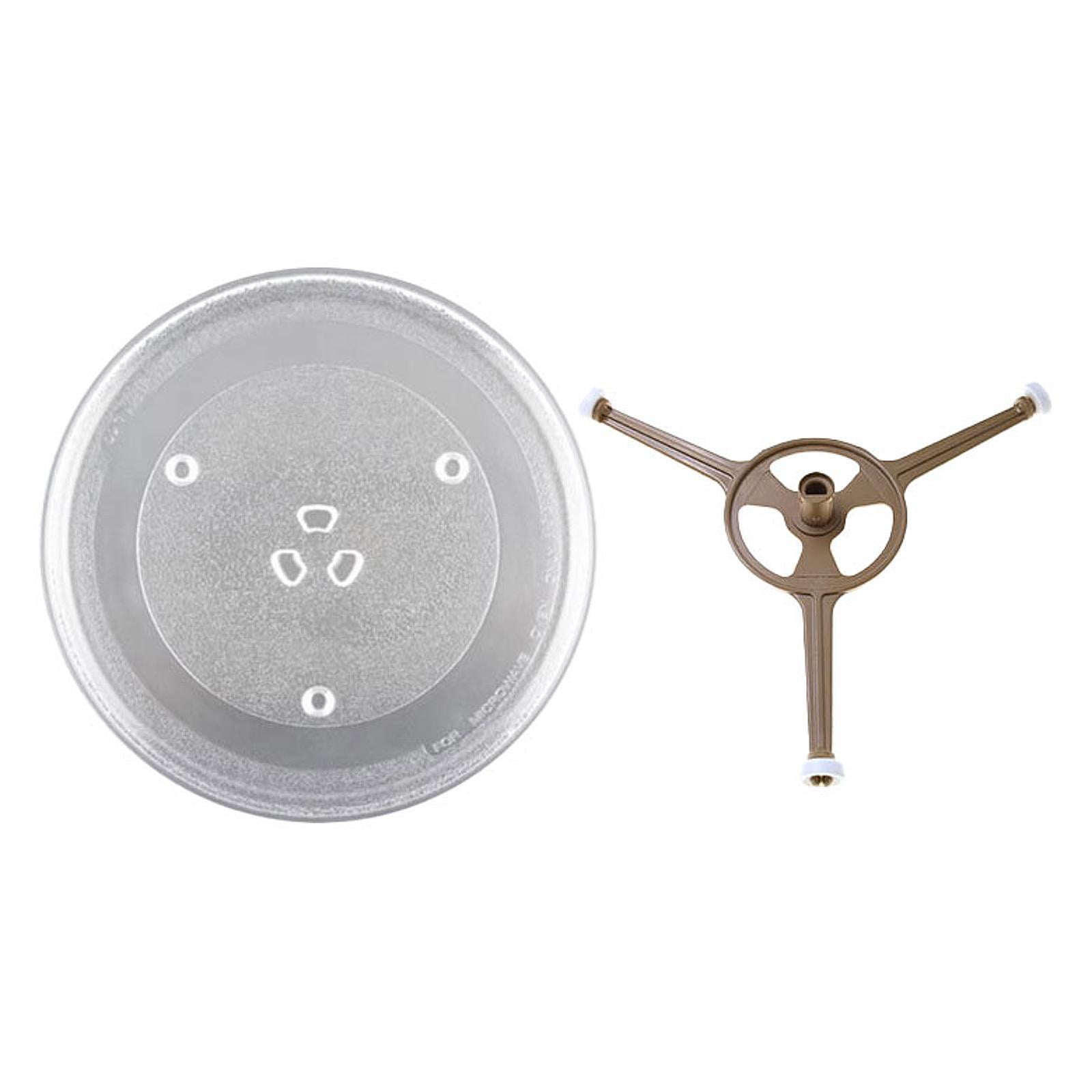 Magideal - Plato Giratorio De Vidrio Para Microondas Bandeja Para Hornos Microondas Con Soporte Placa De Cocción Profesional Para Microondas Pequeños Para Cocina