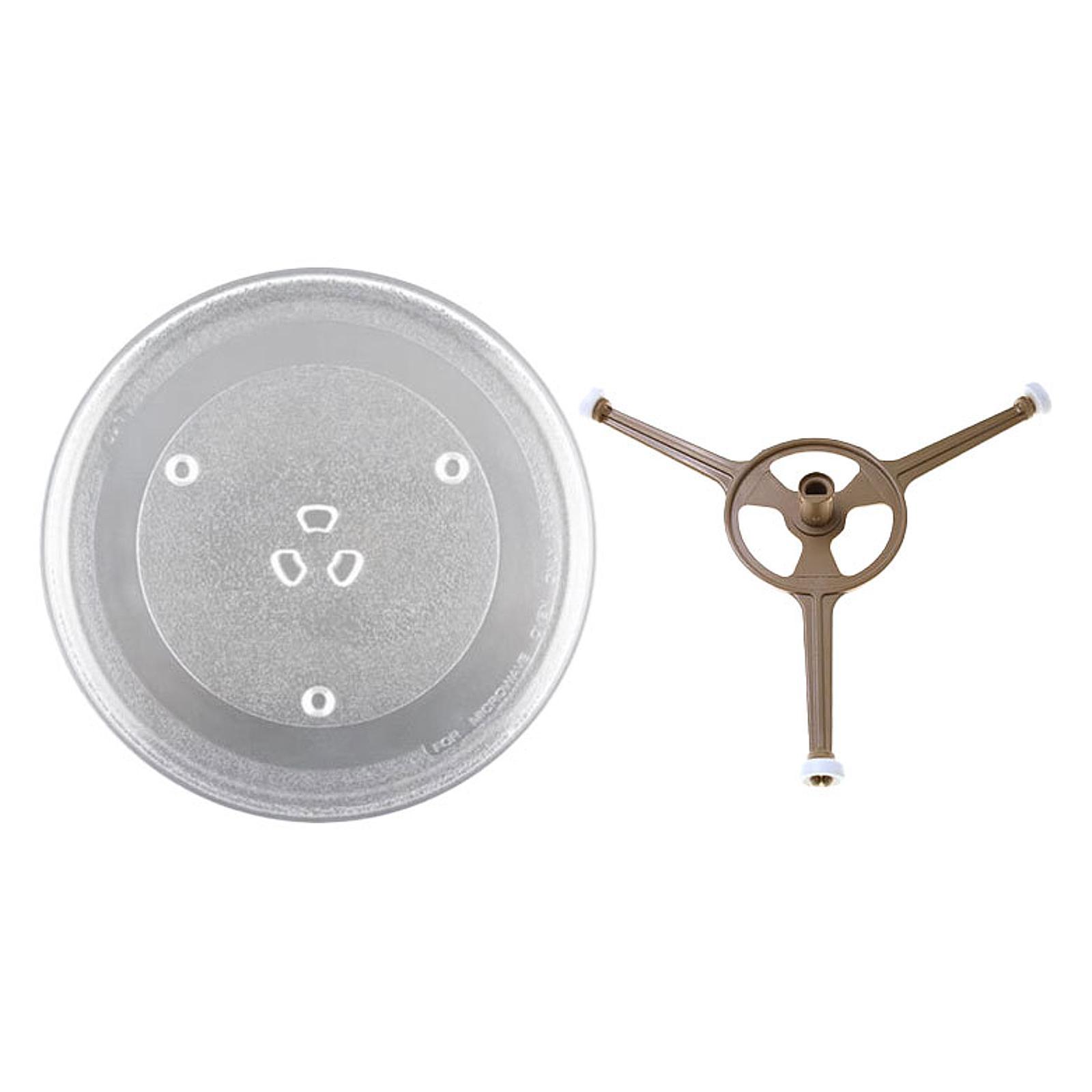 Magideal - Plato Giratorio De Vidrio Para Microondas Bandeja Para Hornos Microondas Con Soporte Placa De Cocción Profesional Para Microondas Pequeños Para Cocina