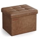 thumbnail image 1 of Otomana de almacenamiento SONGMICS, pequeña, plegable, marrón café, 1 of 6