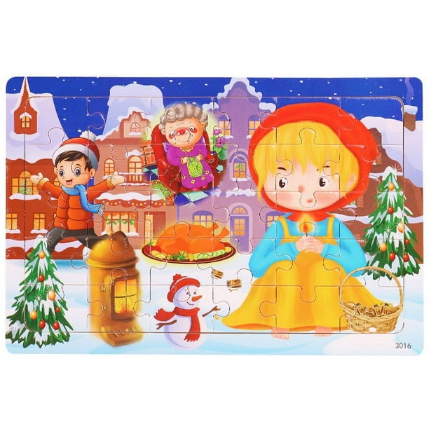 30 Pieces Wooden Jigsaw Puzzle Kids Cartoon Animal Vehicle Puzzles Games Baby Early Learning Educational Toys For Children