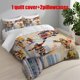 thumbnail image 1 of 3pcs Watercolor Fire Painting Themed Printed Bedding Set Duvet Cover and Pillowcases, 1 of 5