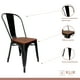 thumbnail image 4 of Comedor Color Madera y Metal Cross 140x90 + 6 sillas Tolix con asiento de madera Oscura - Negras, 4 of 8
