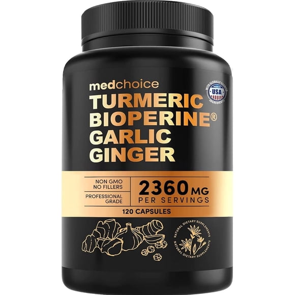 Suplemento Caarcuma Ajo BioPerine 2360mg 120 caapsulas