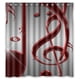 thumbnail image 1 of Cortina de ducha con notas musicales, juego de cortina de baño con ganchos, tamaño 60 x 72 pulgadas, 1 of 3