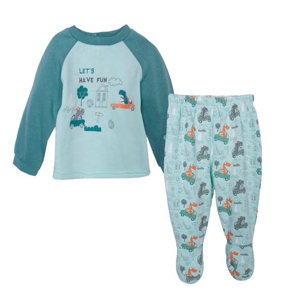 Pijama Bebé Niño Manga Larga Brilla en la Oscuridad Verde