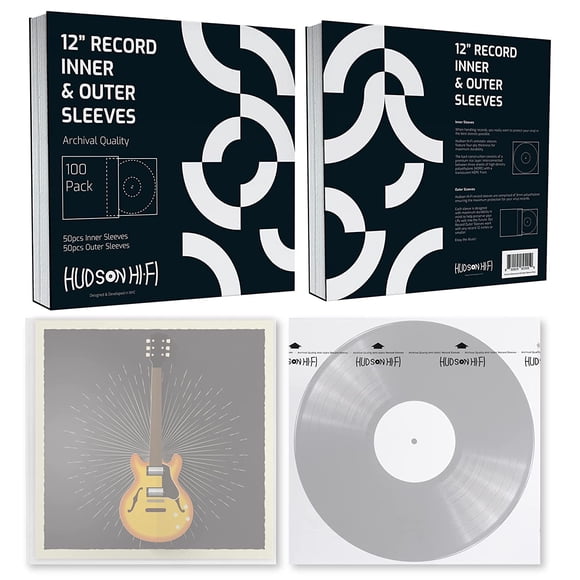 Fundas interiores para discos de vinilo de 50 quilates y fundas exteriores Hudson de 50 quilates