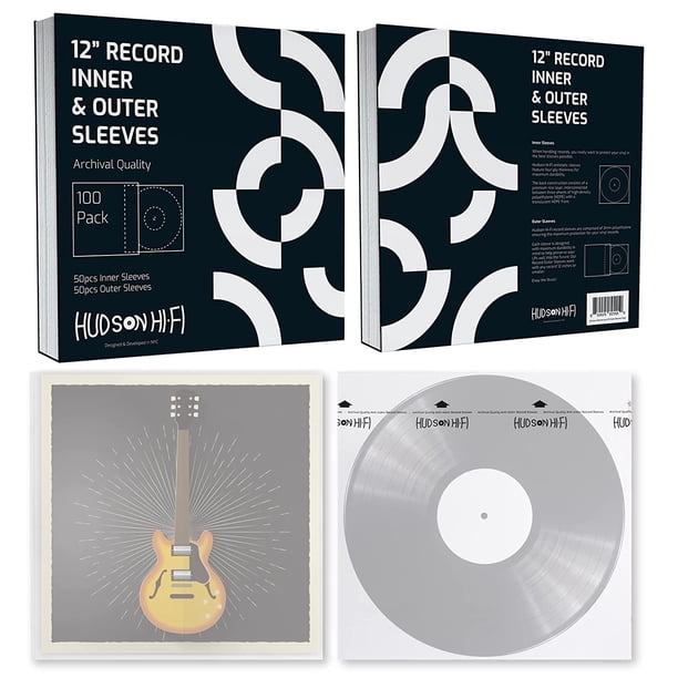 Fundas interiores para discos de vinilo de 50 quilates y fundas exteriores Hudson de 50 quilates