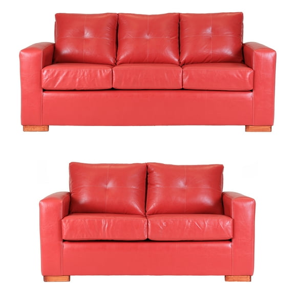 Sofá Israel 32 - Cuero Sintético Pu Rojo