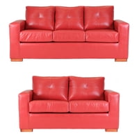 Muebles Altiro - Sofá Israel 32 - Cuero Sintético Pu Rojo