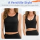 thumbnail image 2 of Top Corto Reversible Para Ejercicio Con Canalé En Negro Talla M, 2 of 7