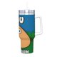 thumbnail image 2 of Pou Vaso aislado de acero inoxidable con asa, diseño temático, regalo para familia, amigos y fans; incluye pajita y encaja en el portavasos estándar, 40 oz, 2 of 6