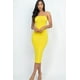 thumbnail image 2 of Saronite Vestido Midi Básico Ajustado sin Tirantes, Amarillo (para Mujer), 2 of 2