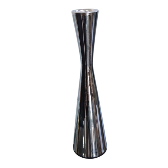 Candelabro de metal plateado 19 cm