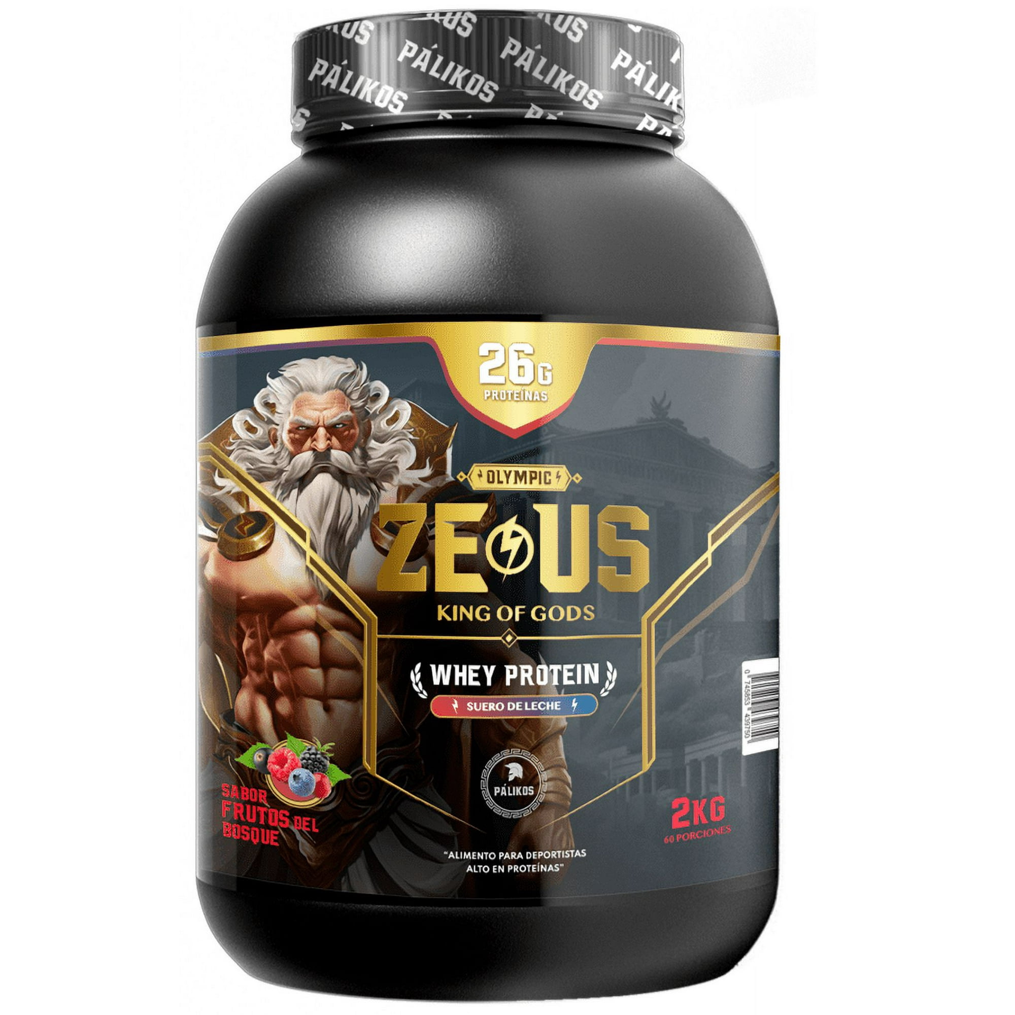 Proteina 2kg Zeus / Sabor Frutos Del Bosque / Palikos Fitness