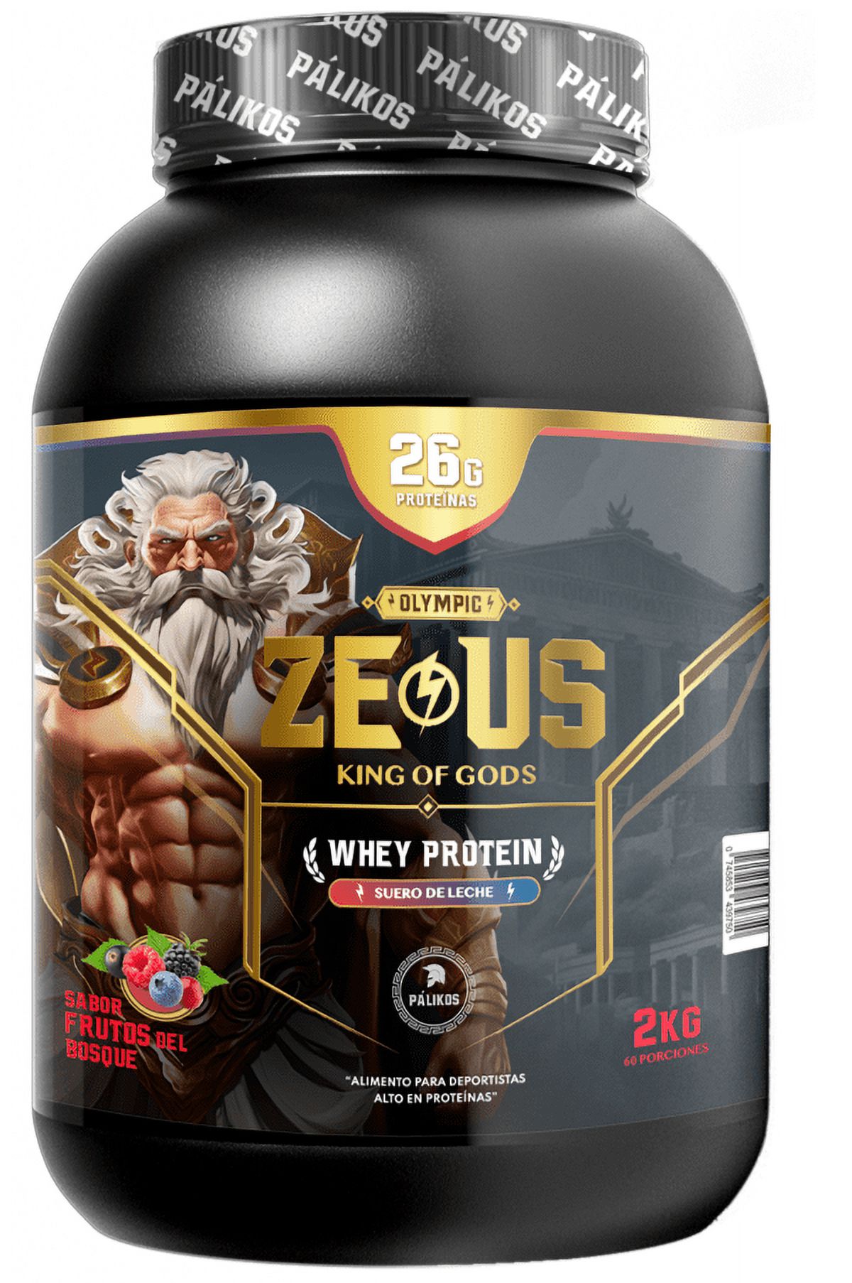 Proteina 2Kg Zeus / Sabor Frutos Del Bosque / Palikos Fitness