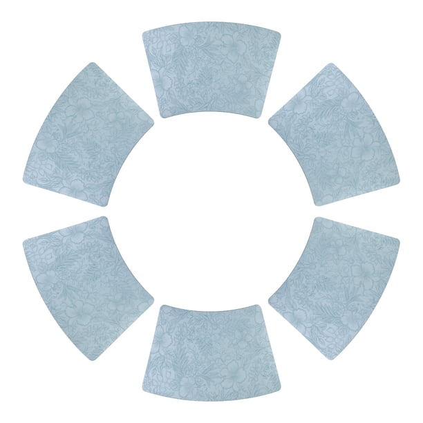 REGALWOVEN Juego de 6 Manteles Individuales, Manteles de Cuero Sintético para Decoración de Mesa de Comedor de Cocina, Manteles Lavables Limpiables Color Azul Claro 19*12in