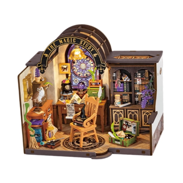 Kits De Casa De Muñecas En Miniatura Para Hacer Uno Mismo Con Luces, Manualidades, Modelo De Casa En Miniatura Para Amigos, Casa De Libros