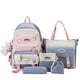 thumbnail image 1 of 5 Pcs/Set New Women's Ins Student University Backpack School Bags Teenager Girls Schoolbag Kawaii Backpack, 1 of 3