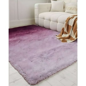 Teng Fei - Alfombra Grande Suave 180 X 200 Cm Primera Calidad Violeta Jaspeado